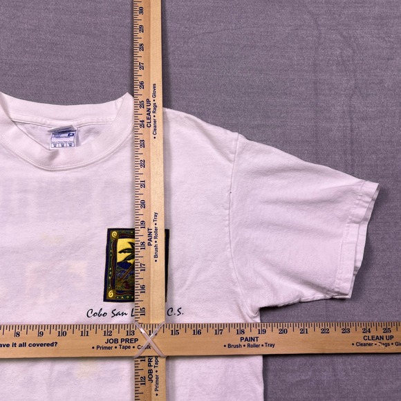 YAZBEK Mens Medium Cabo San Lucas Mexico Graphic T Shirt Heavy Weight White - Picture 5 of 10